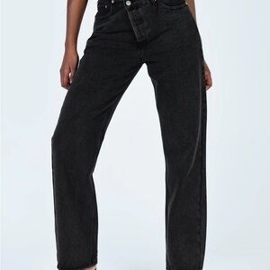 Princess Polly Assymetric Black Jeans